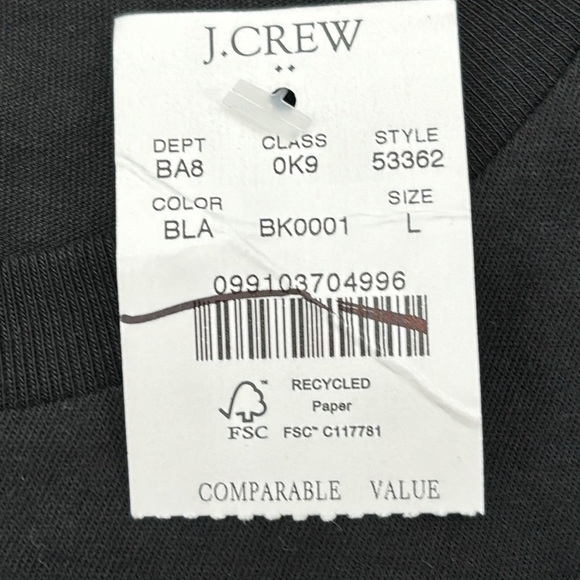 J Crew Factory Cotton washed jersey tee in Black size Large NWT 53362 - Picture 6 of 10